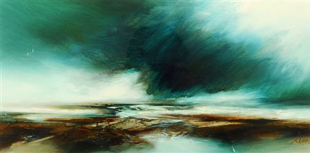 Stormy coastal landscape