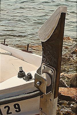 Ship stern on beach