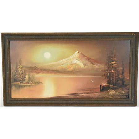 Sunrise landscape of Mt. Hood over Trillium Lake