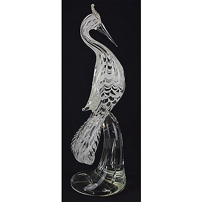 Glass Peacock Sculpture