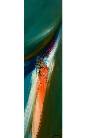 Orange and Blue Vertical Abstract