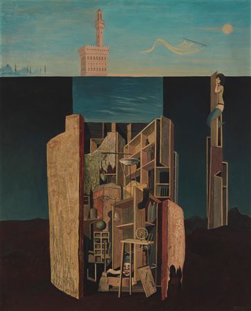 Surrealist Landscape With Mermaid Figure by George Ratkai - Auction record, sale price, and art valuation. Compare with similar artists and explore comparable artworks.