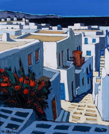 Descent to the port, Mykonos by Jean-Claude Quilici - Auction record, sale price, and art valuation. Compare with similar artists and explore comparable artworks.