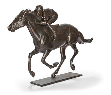 Race Horse with Jockey in full Gallop