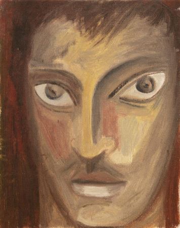 "Face on Red Background"