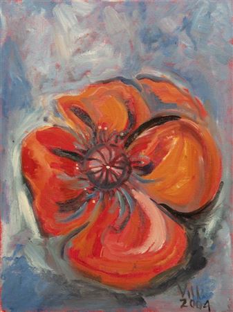 "Tropical Red Flower"
