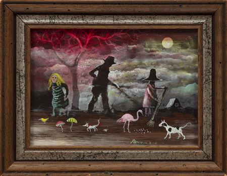"Three Figures under a Full Moon"