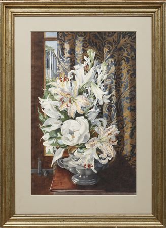 Sample artwork by Alvyk Boyd Cruise (1909 - 1988), known for paintings of historic new orleans buildings, trompe l'oeil still life, botanics, portraits - View similar artists and auction records