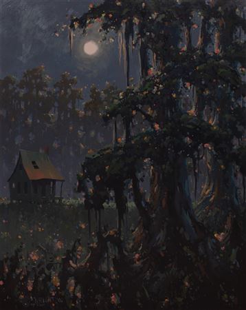 Sample artwork by Don Wright (1938 - 2007), known for bayou landscape, botanic, marine - View similar artists and auction records