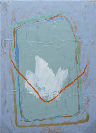 Abstract Composition in Blue, Orange and Green