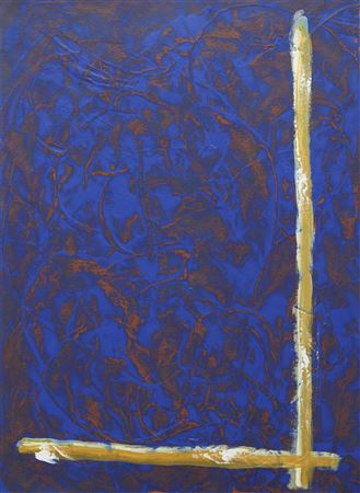 Abstract Composition in Blue and Yellow