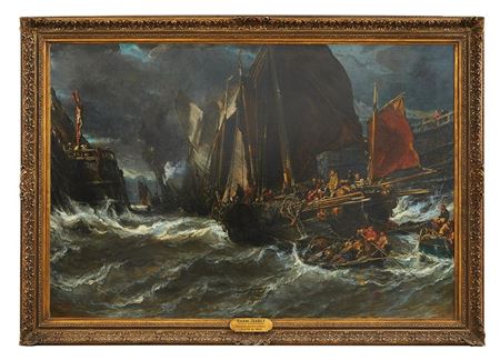 "Matelots Saulant le Christ en Sortant du Port de St. Valery-en-Caux", 1867