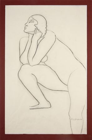Study of a nude woman seen in profile