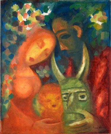The family and the totem mask