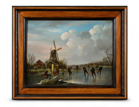 Skaters on a frozen river