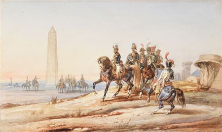 Bonaparte and his staff contemplating the remains of Egypt