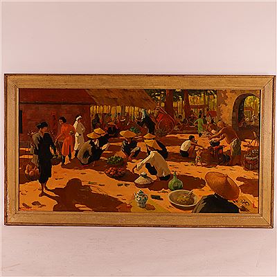 "Market Scene in Saigon"
