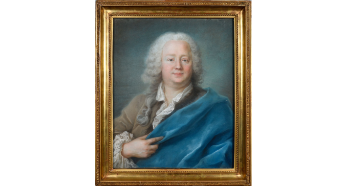 " Portrait in bust of Etienne Letexien de Mennetou (1670-173à la cape bleue "