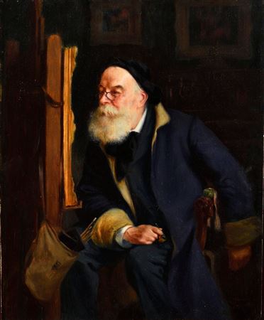 Self-portrait in the studio