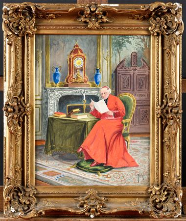 Cardinal at the reading by Francois Joseph Girot - Auction record, sale price, and art valuation. Compare with similar artists and explore comparable artworks.