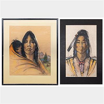 Untitled: Indian Maiden with Baby and Untitled: Native Portrait