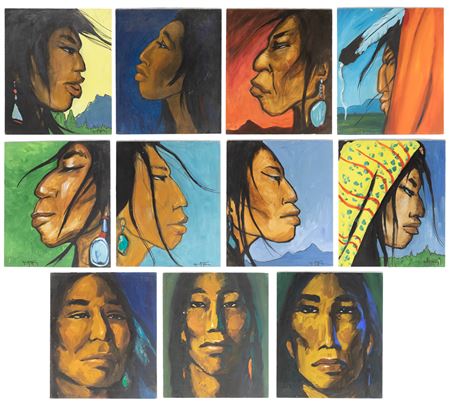 Collection of 11 Native Portraits by Gerda Christoffersen - Auction record, sale price, and art valuation. Compare with similar artists and explore comparable artworks.