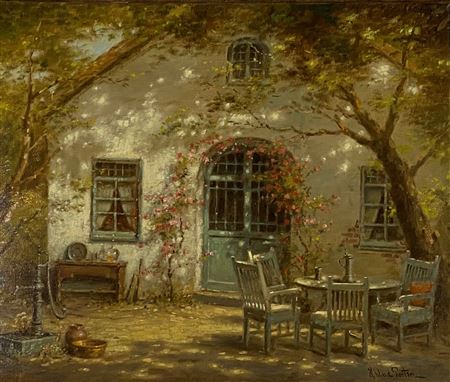 Sample artwork by Heinz Werner-Van-der Porten (Born 1930), known for interior, figure, landscape and still-life painting - View similar artists and auction records
