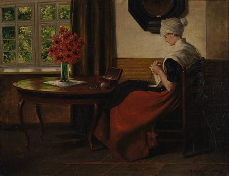 Knitting at the window