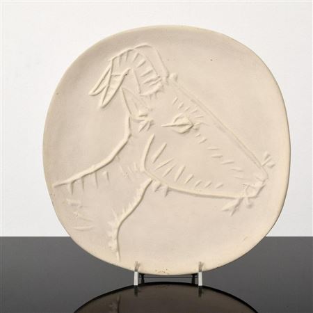 "TETE DE CHEVRE" PLATE, MADOURA