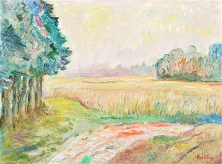 "Meadow in Morning Haze."