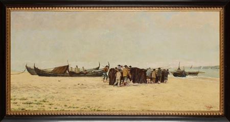 Vista de praia com pescadores e barcos by Thomaz de Mello - Auction record, sale price, and art valuation. Compare with similar artists and explore comparable artworks.