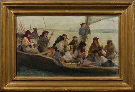 Figuras num barco by Eduarda Lapa - Auction record, sale price, and art valuation. Compare with similar artists and explore comparable artworks.