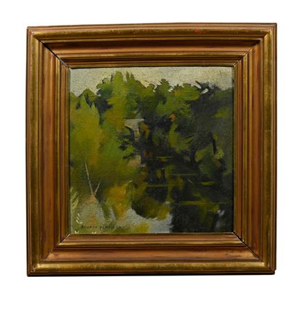 Landscape with bridge in the background
