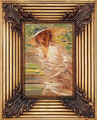 Female figure wearing a hat