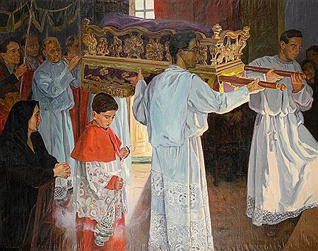 Procession of Senhor Santo Cristo, departure from the Body