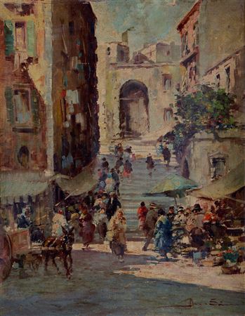 Market by Giulio de Simone - Auction record, sale price, and art valuation. Compare with similar artists and explore comparable artworks.