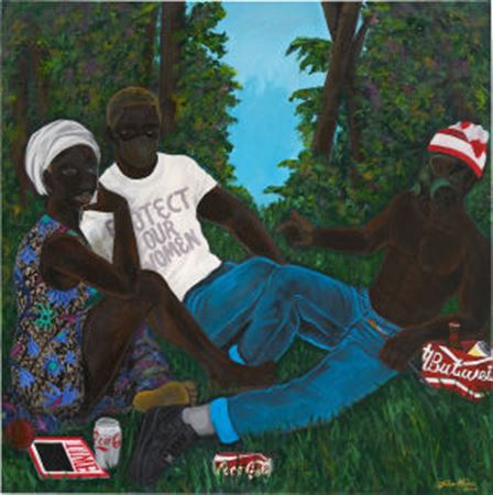 Can We Just Chill (After Manet) by John Madu - Auction record, sale price, and art valuation. Compare with similar artists and explore comparable artworks.