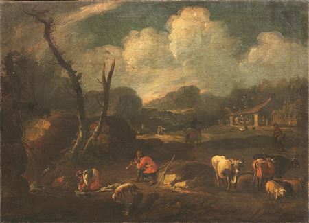 LANDSCAPES WITH HERDS; THE LUNCH IN A TAVERN