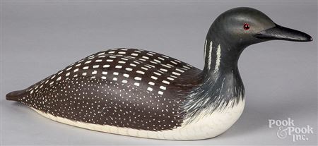 Wildfowler carved and painted loon decoy