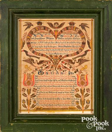 Fraktur for Maria Magdalena Walter by Johann Adam Eyer - Auction record, sale price, and art valuation. Compare with similar artists and explore comparable artworks.