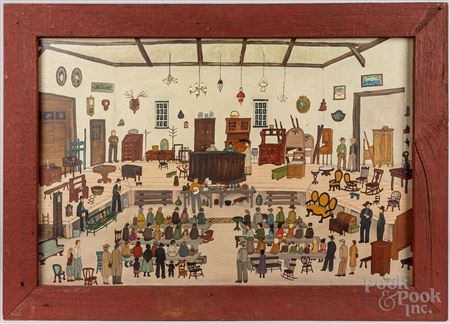 Auction scene by Dolores Hackenberger - Auction record, sale price, and art valuation. Compare with similar artists and explore comparable artworks.
