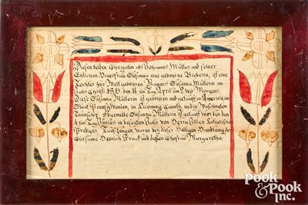 Fraktur birth certificate