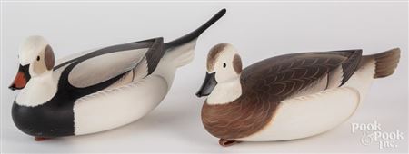 Pair Old Squaw duck decoys