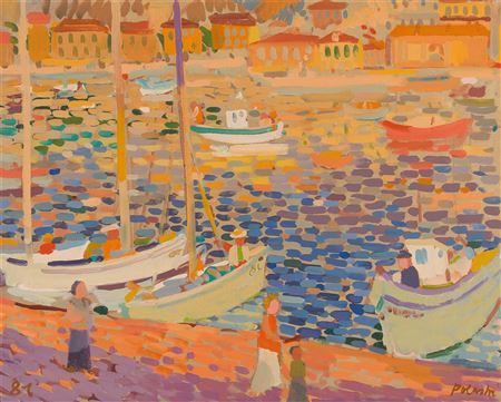 Boat harbor in Ticino, 1981. by Constantin Polastri - Auction record, sale price, and art valuation. Compare with similar artists and explore comparable artworks.