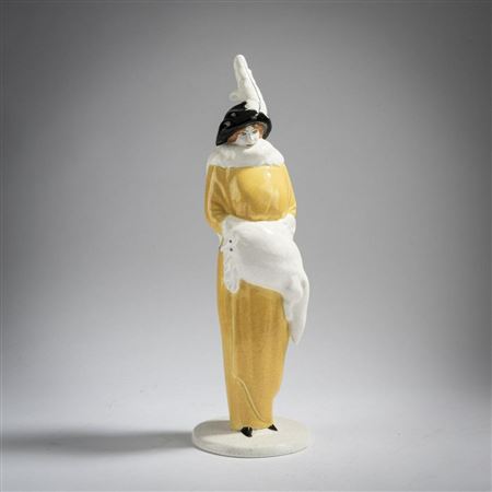 'Lady standing with fur'