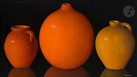 Still life with pots by Carlos Laharrague - Auction record, sale price, and art valuation. Compare with similar artists and explore comparable artworks.
