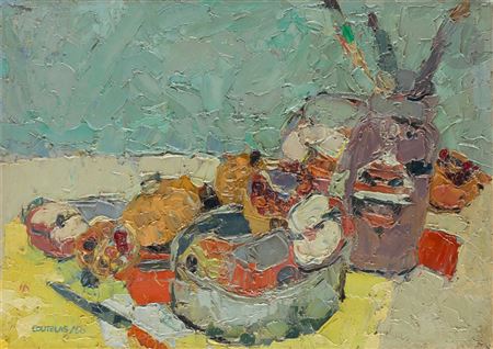 Still life with brushes and fruit, 1960