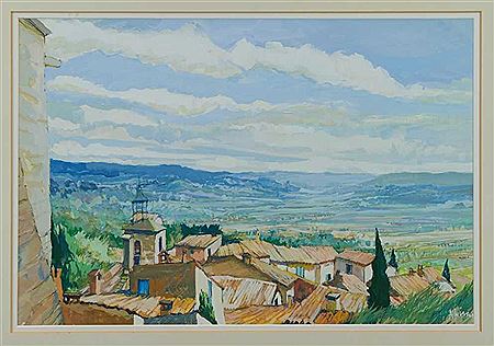 Provençal Landscape, Rooftops of Le Barroux by Anthony Claude Atkinson - Auction record, sale price, and art valuation. Compare with similar artists and explore comparable artworks.