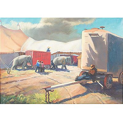 Sample artwork by William Frederick Kaeser (1908 - 1987), known for modernist painting, regionalism - View similar artists and auction records
