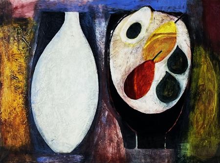 'Vessel with Pears, Figs and Avocado'